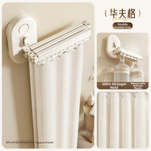 WEILAISHI | Foldable Invisible Moisture Separating Shower Curtain