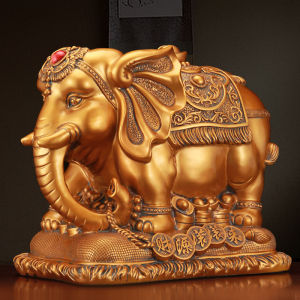 New Chinese Style Desktop Decorative Wealth Attracting Elephant Sculpture for Office Living Room Opening Moving in Gifts