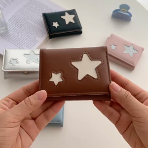 Trifold Star Small Wallet for Women Wallet with Large Capacity Versatile and Simple Design