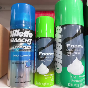 Bọt cạo râu Gillette Foamy Hương Chanh / Hương Bạc Hà - Chai 50g/175g
