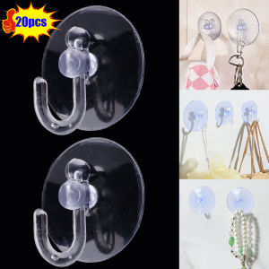 20/5 Pcs Suction Cup Hooks Strong Suction Cup Holder with Plastic Hooks For Glass Window Wall Hook Hanger Home Kitchen Bathroom