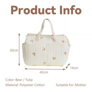 HamshMoc กระเป๋ากระเป๋าถือมัม Tas Stroller มือถือพร้อมที่จับสบายกระเป๋าด้านข้างสำหรับเก็บของจำเป็นสำหรับเด็กทารก