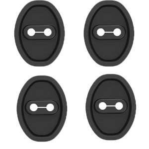 4pcs Silicone Car Door Lock Buckle Protection Cover Elastic Anti-Collision Shock Absorbing Pad Mute Buffering Cushion