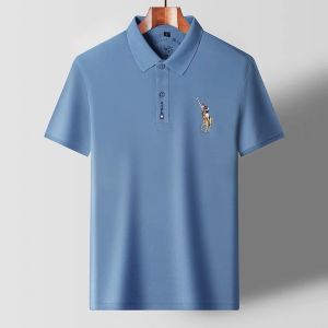 High end brand short sleeve mens polo shirt summer fashion high-end pony embroidery design golf top breathable casual T-shirt