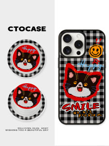 เคสโทรศัพท์แมวสีสันสดใสแบบดูดซับแม่เหล็ก ป้องกันการตกหล่น ดีไซน์น่ารัก พร้อมแผ่นรองแบบอินฟินิตี้ สำหรับ Apple 17ProMax