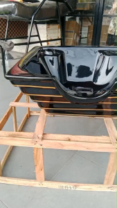 อ่างสระเซรามิกแบบเหลี่ยมสีดำขอบทอง สำหรับวางเตียงสระผม ทุกประเภท