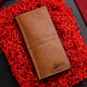 Mens Leather Wallet ID Card Holder Purse Checkbook Long Clutch Bifold Business Money Bag Man Wallets Cartera Hombre Carteras