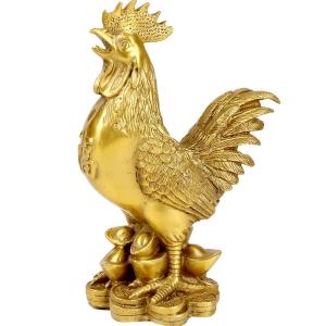 DINGFENGGE | Lucky Rooster Home Decor with Gold Ingot