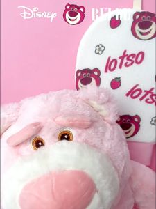 Găng Tay Tắm Matxa Cơ Thể Gấu Dâu Hồng Lotso Siêu Bền Tiện Dụng