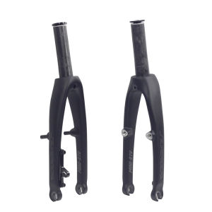 SILVEROCK MINI-01V Carbon Fork 16in 305 349 V Rim Brake 74mm Disc Caliper Compatible for Gust Zephyr AIRSPPED K3 D5 Link Folding Bikes