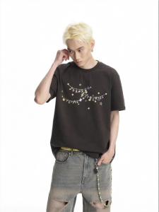 dangerouspeople | Shimmer Foam Print Short Sleeve Summer Quick-Dry T-Shirt