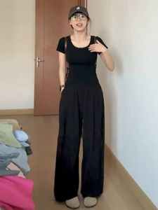 Quần Ống Rộng Cạp Cao Thường Ngày Mùa Hè Mỏng Cho Nữ Quần Ống Rộng Dài Đến Sàn Rộng Rãi Cho Phụ Nữ Ngoại Cỡ Quần Bó