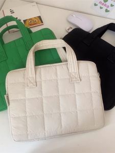 South Korea Ins Satchel Computer Bag Apple Macbook14-Inch Notebook Cosmetics Bag iPad Tablet Bag Gingham 11-Inch Liner Bag Space Cotton Satchel Bubble Wrap Protective Case 15