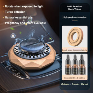 Solid Wood Solar Car Fragrance Car Perfume Fragrance High-End Mens Car Interior Decoration Gifts