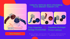 PLUS BREKET TABUNG MINYAK REM KECIL BAHAN CNC MERAH BIRU