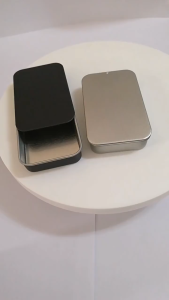 3pcs Mini Metal Slide Cover Box Multifunction Pill Candy Storage Iron Case Portable Cosmetic Organizer Tin Boxes Silver