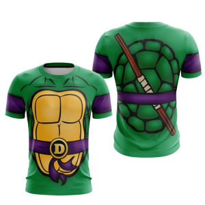 Bandai | Teenage Mutant Ninja Turtles Classic Anime Cosplay Costume Full Version Adult T-shirt Summer Quick Drying Soft and Comfortable