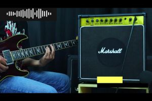 ampli gitar 3 input gitar 8 inch banyak bonus marshall + mic + aux ada efek distortion dan delay