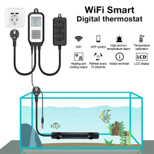 Tuya WIFI Digital Temperature Controller Socket Thermostat Heater 2 Relay Thermostat for Cooling And Heating Control With Alexa