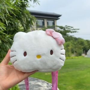 TASNOVAKU - TAS HELLO KITTY SELEMPANG ANAK PLUSHIE TRENDY KARAKTER Slingbag Fashion Anak Kartun Hello Kitty Bahan Bulu Halus Anti Rontok