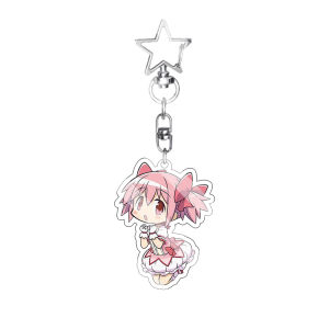 Bandai | Móc Khóa Acrylic Kawaii Puella Magi Anime - Mặt Dây Chuyền Phiên Bản Q Kyoko Sakura Sayaka Miki Homura Akemi - Đồ Trang Trí Sưu Tầm Dành Cho Người Hâm Mộ