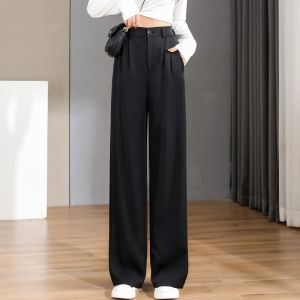 WomenS Loose Spring Summer 2025 New High Waist Wide Legs Slim Casual Trousers Korean Fashion Trend Female Suit Straight Pants