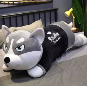 GẤU BÔNG CHÓ HUSKY SIZE LỚN VẢI MINISO CAO CẤP AN TOÀN CHO BÉ