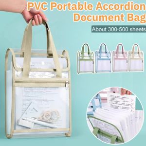 Large Capacity Multi-layer Page Insert Storage Organizer Exam Paper Clip Organizer PVC Accordion Document Bag