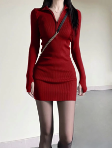 HUOLISI | Warm Fleece Tight Pencil Dress