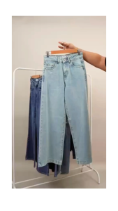 Women Extra Wide Leg Jeans Sky Blue Inseam 28"