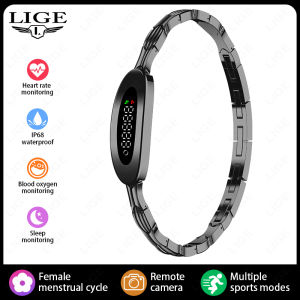 LIGE | LIGE Fitness Smart Bracelet for Couples Men Women Activity Sports Tracker IP68 Waterproof Heart Rate Monitor Health Smart Watch