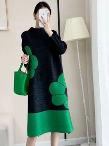 Váy Xếp Ly Phong Cách Nhật Bản Dáng Chữ a Dài Tay Rộng Rãi Thiết Kế Giảm Béo Cho Mùa Xuân Thu Cỡ Lớn Chất Liệu Polyester