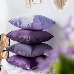 Soft Velvet Cushion Cover Purple Pillow Cover Bedroom Sofa Decoration Pillow Case 30x50cm/45x45cm Christmas Gift Pillows Cover