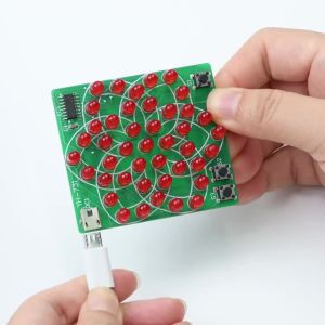 DIY Electronic Kit 43 LED Pattern Module Windmill Flowing Light Board Soldering Project Practice Set for Skills Training