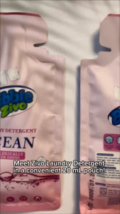Laundry Detergent Sachet 20ml Ocean Enzyme Bubble Zivo Antibacterial Baby Safe Low Foam Travel Mini 72h Fresh Scent