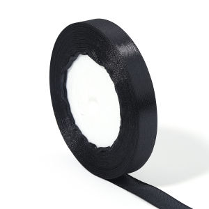 Ruy Băng Satin Đen 25 Thước Nhiều Kích Cỡ Khác Nhau 1/1.2/1.5/2/2.5/3.8cm Dùng Cho Đám Cưới Tiệc Tùng Giáng Sinh Tự Làm Gói Quà Trang Trí Bó Hoa
