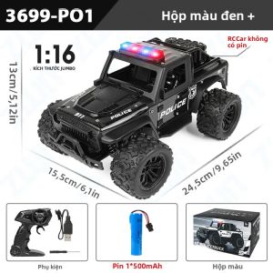 Xe Điều Khiển Từ Xa Mô Hình Xe Cảnh Sát Địa Hình Hợp Kim Tỷ Lệ 1:16 ZWN Với Nhạc Đèn LED Điều Khiển Từ Xa 2.4G Đồ Chơi Ngoài Trời Dành Cho Trẻ Từ 6 Tuổi Trở Lên