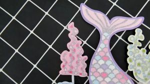 set Cake Topper Mermaid Isi 5 Pcs Cake Toper Ulang Tahun Motif Putri Duyung