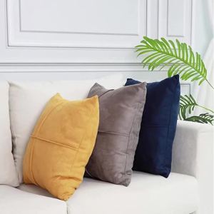 Super Soft Faux Suede Pleated Luxury Throw Pillow Covers Solid Color Decorative Cushion Case for Couch Bed Sofa 45x45cm Square