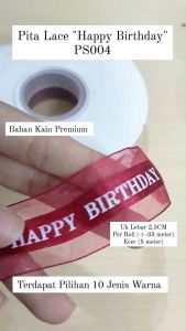 ECER 5METER Pita Lace 25cm BEST/HBD - Pita Lace Happy Birthday PS004