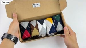 Tất nam công sở đi giày tây GOMTAT mẫu quả trám chất liệu cotton cao cấp hút ẩm thoáng khí - GOM-QUATRAM-1DOI