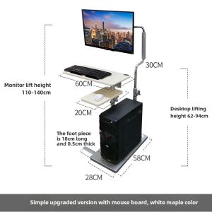 Bedside Desktop Computer Desk For Home Foldable Lifting Desk Lazy Table Simple Computer Desk Movable Cockpit Suspension Bracket