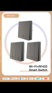 MOES Tuya ZigBee Smart Switch Light Wall Switch No Neutral Wire No Capacitor Needed Smart Life 2/3 Way Works with Alexa Google Home