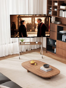 TINGXU | Solid Wood Mobile TV Stand Suitable for Small Spaces