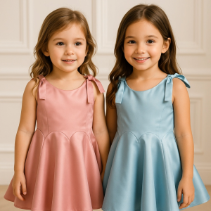 Two Mix - Baju Dress Pesta Anak Perempuan Satin Premium Usia 1-6 Tahun Y902