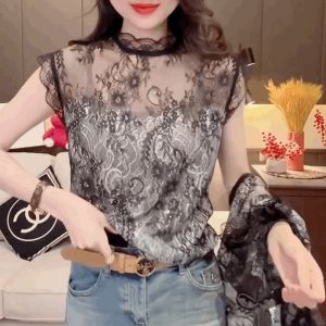 Cut Out Lace Vest Small Shirt Top Womens Fashion All-Match Sleeveless Waistcoat Vest Suit Inner Wear Lace Vest Fashion