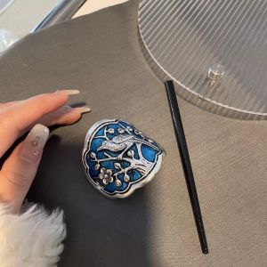 Kang Kang New Chinese Style Bridal Headwear Orchid Hairpin Earrings Cheongsam Morning Robe Gown Floral Hair Accessories