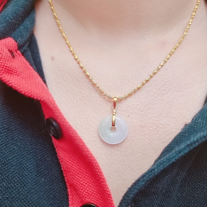 JIN JING LOKET Myanmar Type B JADE BULAT HOOK EMAS 916 TULEN