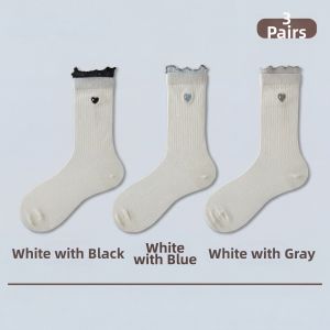 Color-block Embroidered Ballet Style Long Socks