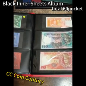 PCCB 3row 60slots Paper Money Collection Album Black Inner Sheets Banknote Collections Album